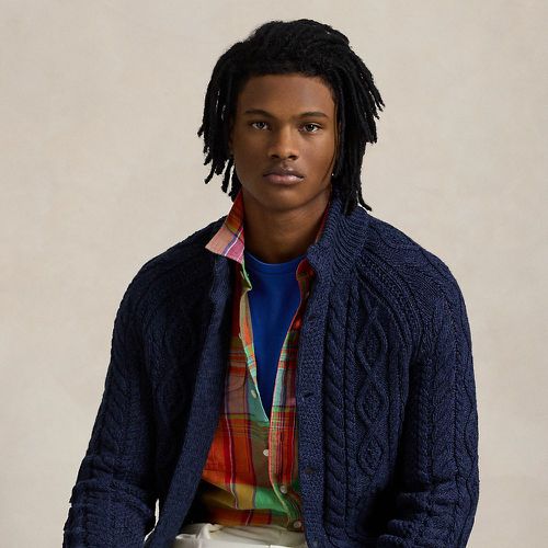 Aran-Knit Marled Cotton Cardigan - Polo Ralph Lauren - Modalova