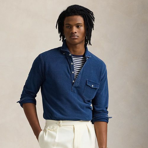 Indigo-Dyed Mesh Polo Shirt - Polo Ralph Lauren - Modalova