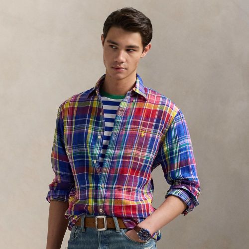 Classic Fit Plaid Linen Shirt - Polo Ralph Lauren - Modalova