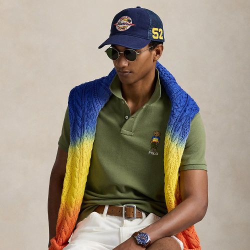 Custom Slim Polo Bear Mesh Polo Shirt - Polo Ralph Lauren - Modalova