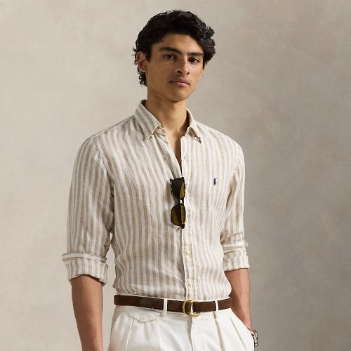 Custom Fit Striped Linen Shirt - Polo Ralph Lauren - Modalova