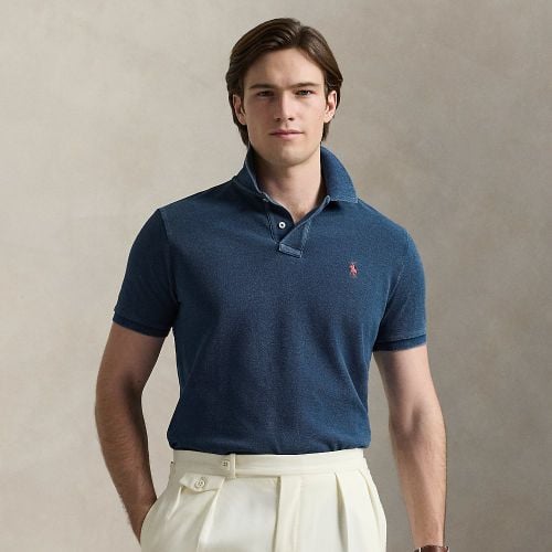 Custom Slim Fit Indigo Mesh Polo Shirt - Polo Ralph Lauren - Modalova