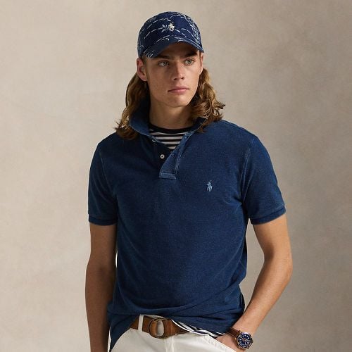 Custom Slim Fit Indigo Mesh Polo Shirt - Polo Ralph Lauren - Modalova