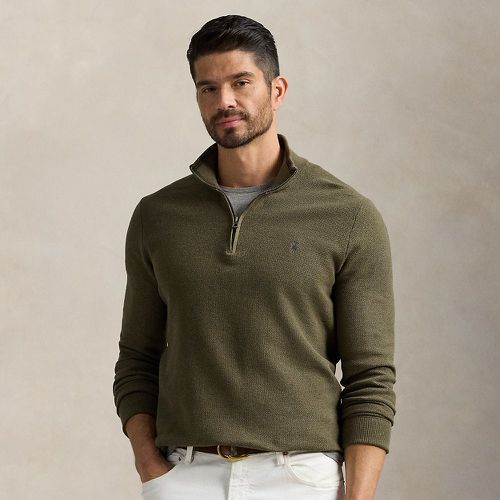 Mesh-Knit Cotton Quarter-Zip Jumper - Big & Tall - Modalova