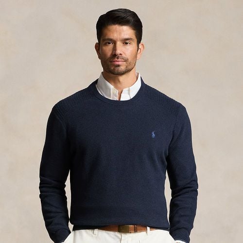 Cotton Seed-Stitched Crewneck Jumper - Big & Tall - Modalova