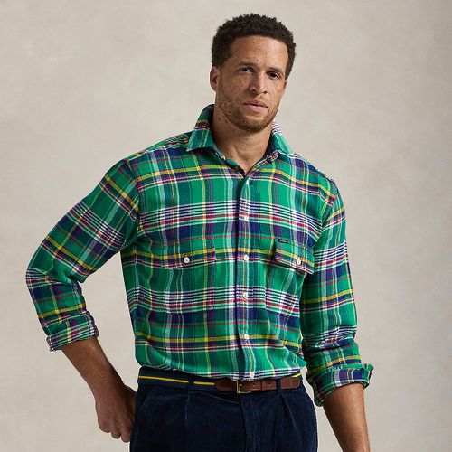 Plaid Brushed Flannel Workshirt - Big & Tall - Modalova