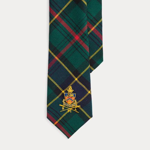 Crest-Embroidered Tartan Wool Tie - Polo Ralph Lauren - Modalova