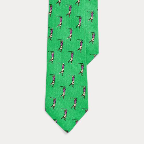 Golfer-Print Linen Tie - Polo Ralph Lauren - Modalova