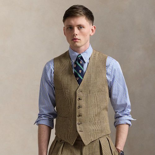 Glen Plaid Linen Vest - Polo Ralph Lauren - Modalova