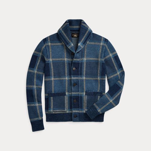 Indigo Plaid Cotton-Linen Cardigan - RRL - Modalova