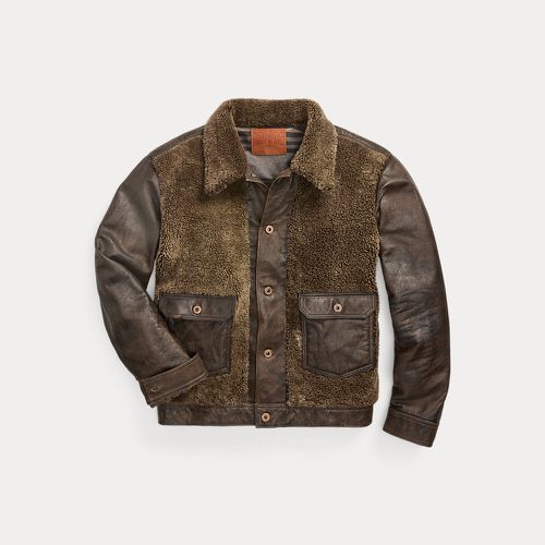 Shearling-Panelled Leather Jacket - RRL - Modalova