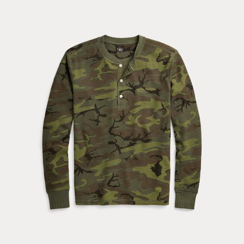 Camo Waffle-Knit Henley Shirt - RRL - Modalova