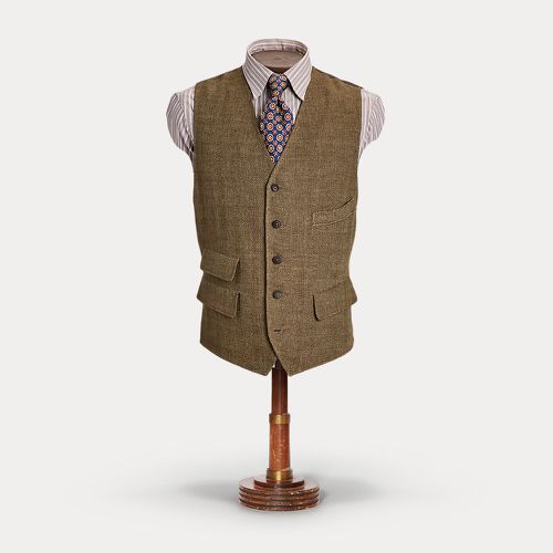 Linen Herringbone Waistcoat - RRL - Modalova