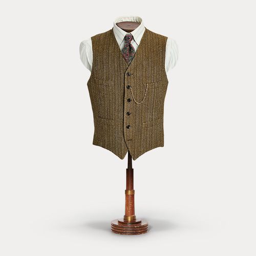 Linen-Blend Herringbone Waistcoat - RRL - Modalova