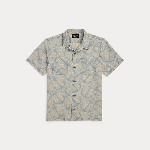 Indigo Anchor-Print Camp Shirt - RRL - Modalova