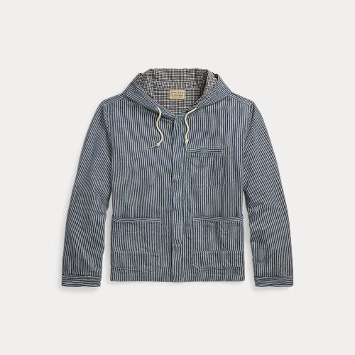 Indigo Striped Twill Hooded Jacket - RRL - Modalova