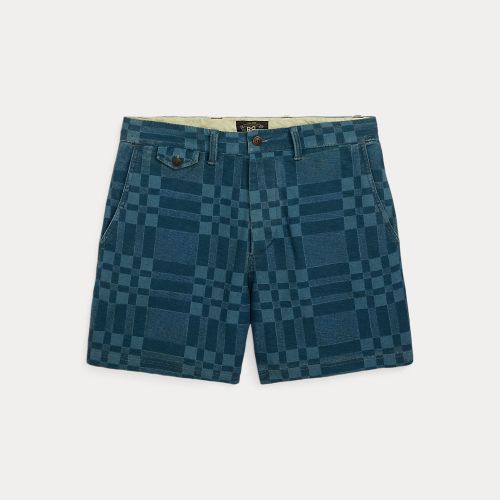 Indigo Plaid-Print Jersey Short - RRL - Modalova