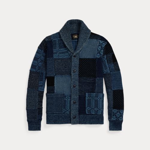 Indigo Patchwork Cotton-Linen Cardigan - RRL - Modalova