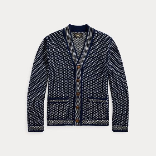 Indigo Cotton-Wool V-Neck Cardigan - RRL - Modalova