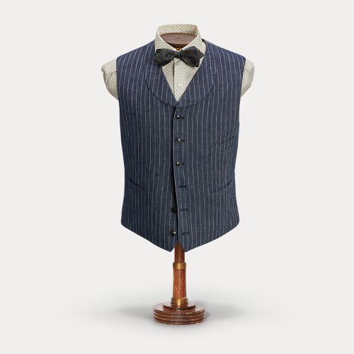 Striped Herringbone Shawl Waistcoat - RRL - Modalova