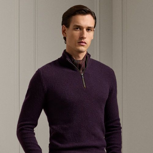 Cashmere Birdseye Quarter-Zip Jumper - Purple Label - Modalova