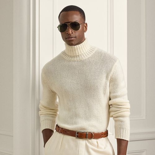 Cashmere Roll Neck Jumper - Purple Label - Modalova