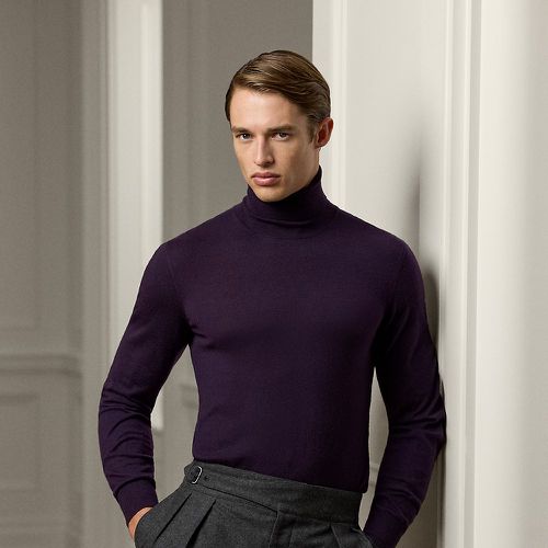 Cashmere Roll Neck Jumper - Purple Label - Modalova