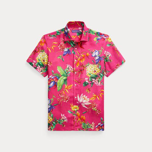 Botanical-Print Linen Shirt - Purple Label - Modalova