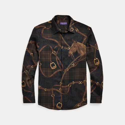 Equestrian-Print Cashmere-Silk Shirt - Purple Label - Modalova