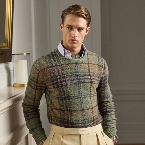 Plaid Cashmere-Wool Jumper - Purple Label - Modalova