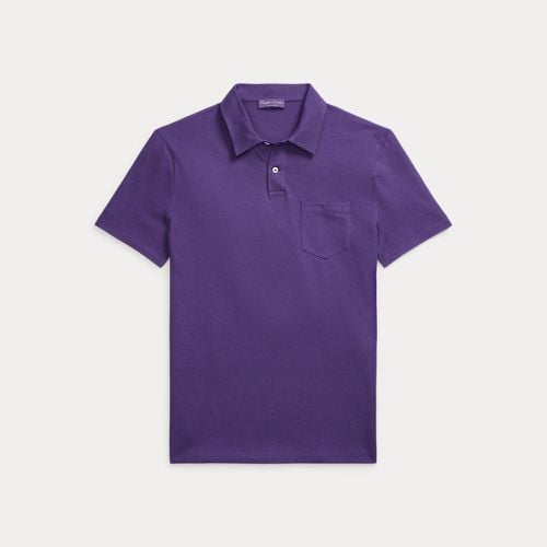 Linen-Cotton Piqué Polo Shirt - Purple Label - Modalova