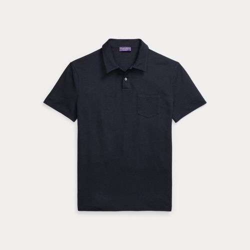 Linen-Cotton Piqué Polo Shirt - Purple Label - Modalova