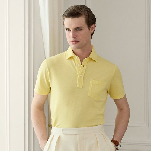 Custom Slim Fit Washed Piqué Polo Shirt - Purple Label - Modalova