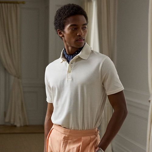 Silk-Cotton Piqué Polo Shirt - Purple Label - Modalova