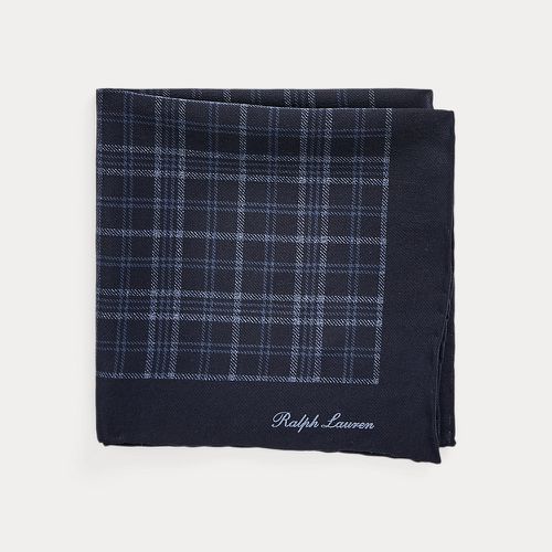 Plaid-Print Silk Crepe Pocket Square - Purple Label - Modalova