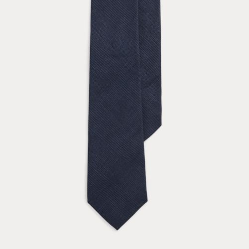 Glen Plaid Linen Tie - Purple Label - Modalova