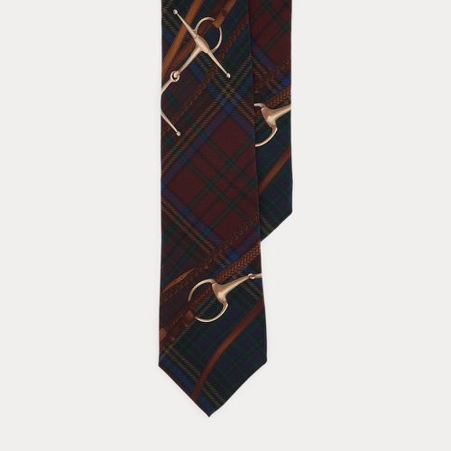 Plaid-Equestrian Silk Tie - Purple Label - Modalova