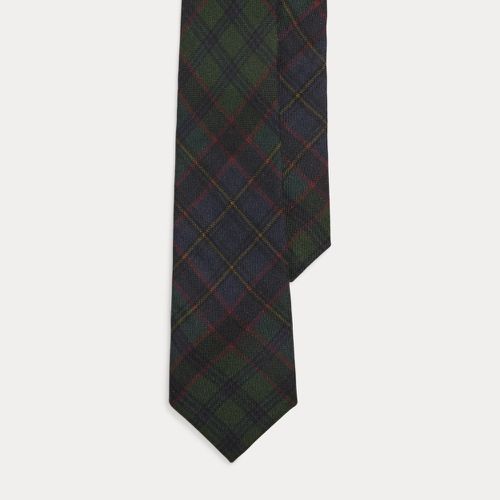 Plaid-Print Cashmere-Silk Tie - Purple Label - Modalova