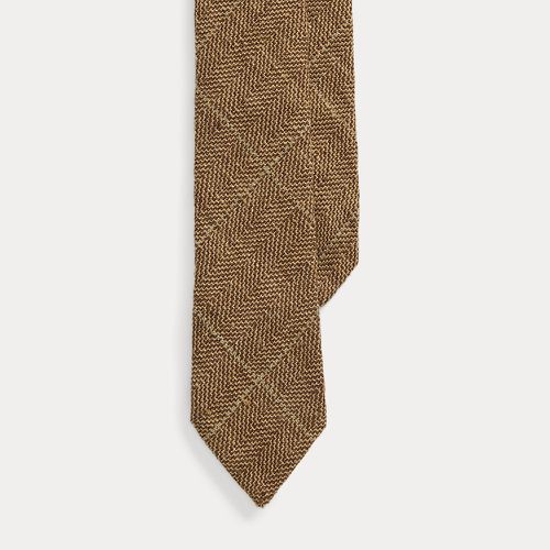 Herringbone-Plaid Linen-Silk Tie - Purple Label - Modalova