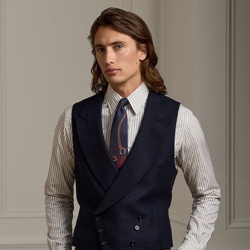 Hand-Tailored Wool Flannel Waistcoat - Purple Label - Modalova