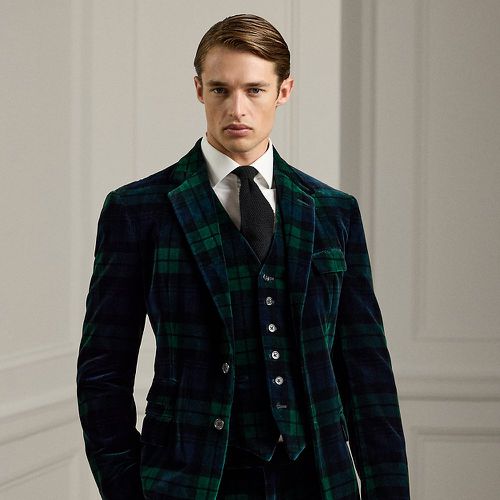 Kent Hand-Tailored Plaid Velvet Jacket - Purple Label - Modalova