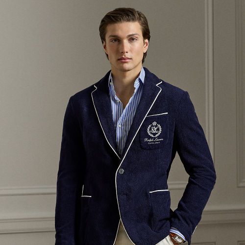 Hand-Tailored Embroidered Terry Blazer - Purple Label - Modalova