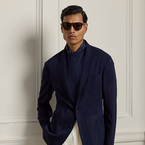 Hand-Tailored Wool Gauze Blazer - Purple Label - Modalova