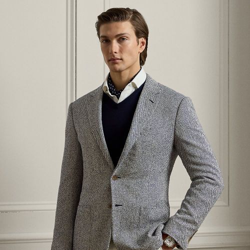 Kent Hand-Tailored Herringbone Jacket - Purple Label - Modalova
