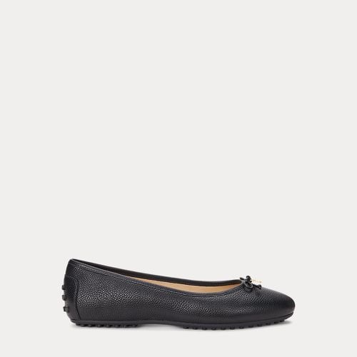 Jayna Pebbled Leather Driver Flat - Lauren - Modalova