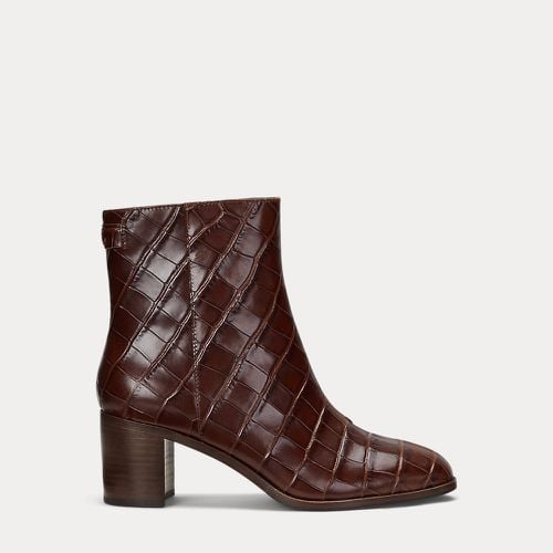 Cassie Crocodile-Embossed Leather Bootie - Lauren - Modalova