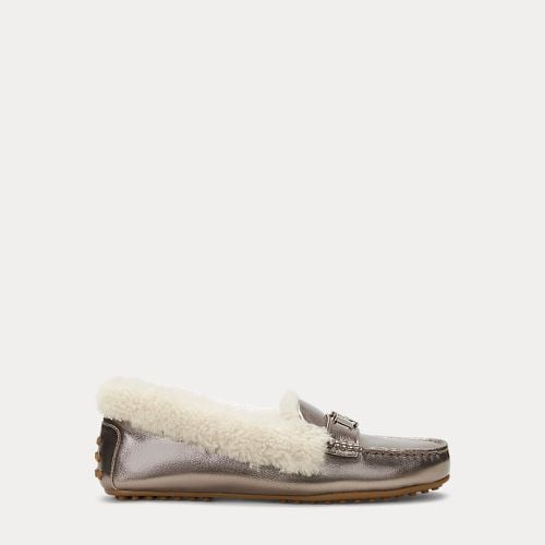 Barnsbury Shearling-Trim Metallic Driver - Lauren - Modalova