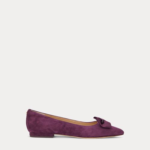 Londyn Bow-Trim Suede Ballet Flat - Lauren - Modalova