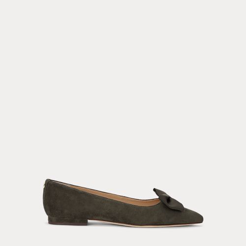 Londyn Bow-Trim Suede Ballet Flat - Lauren - Modalova