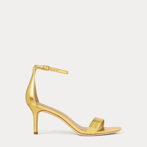 Allie Mid-Heel Metallic Leather Sandal - Lauren - Modalova